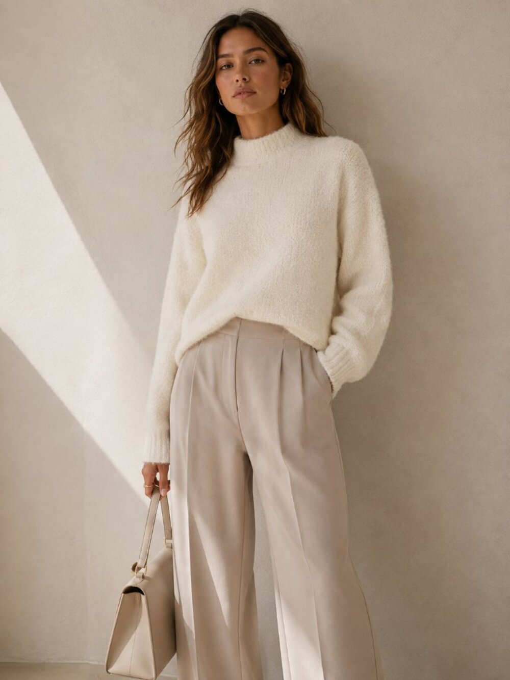 Madewell Merino Wool Alpaca Bouclé Knit Oversized Sweater Alabaster Size M